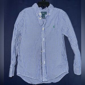 Ralph Lauren Blue and White Gingham Boy’s Shirt